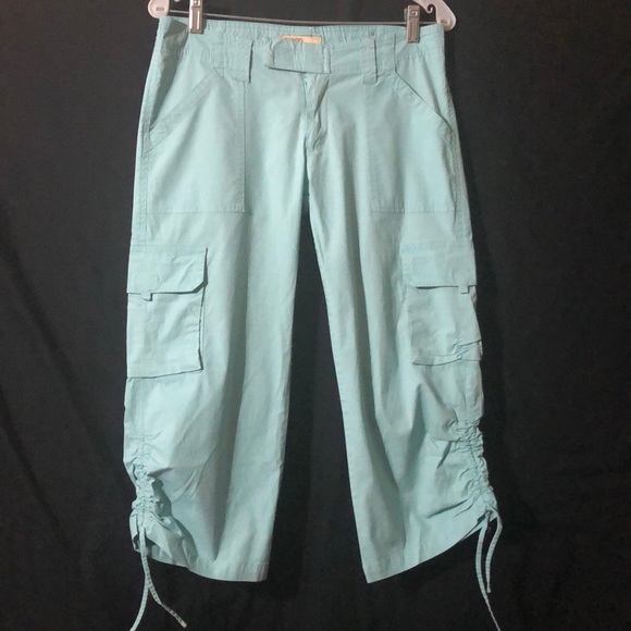 BONGO Pants - Bongo Sea Foam Green Cargo Style Capris